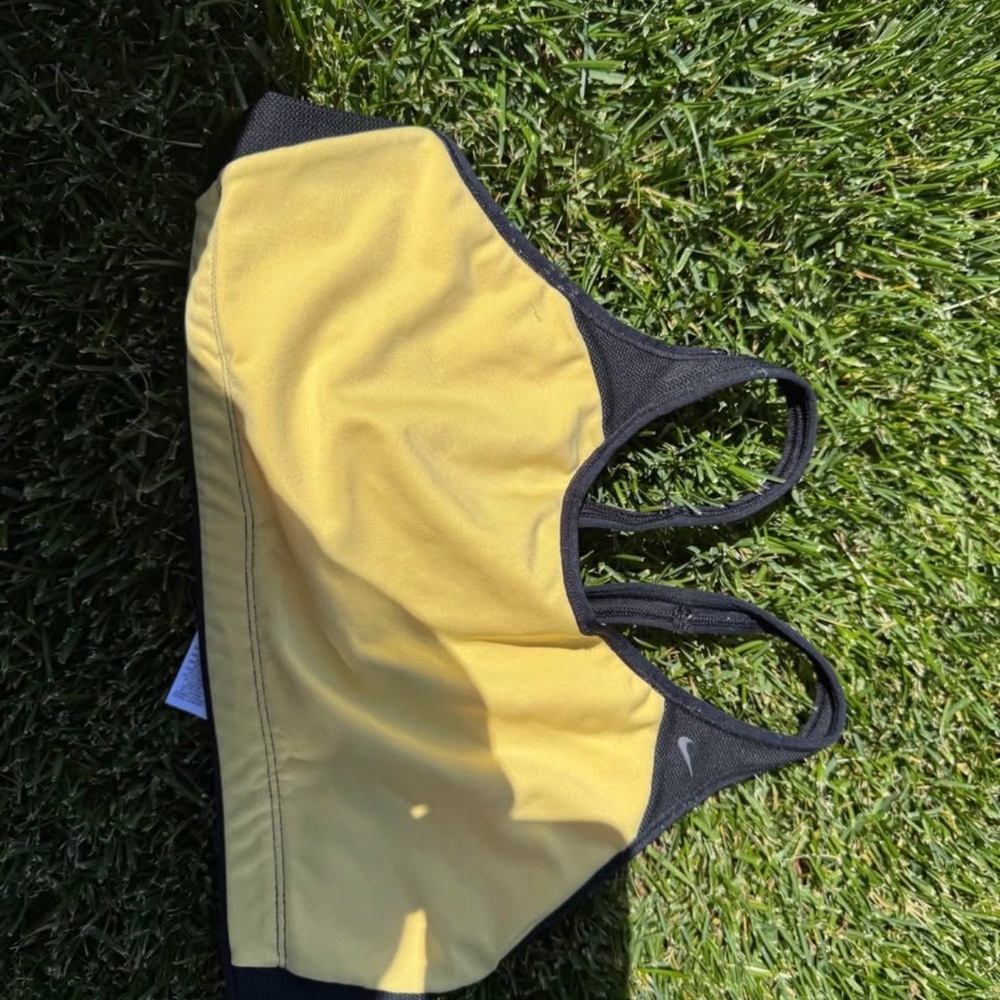 Nike Yellow and Black Sports Bra